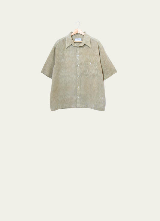 Short Sleeve Relaxed Shirt with Line Motif