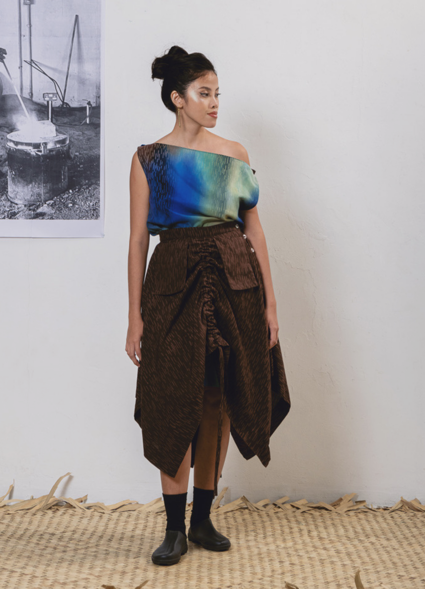 Batik Skirt with Line Motif