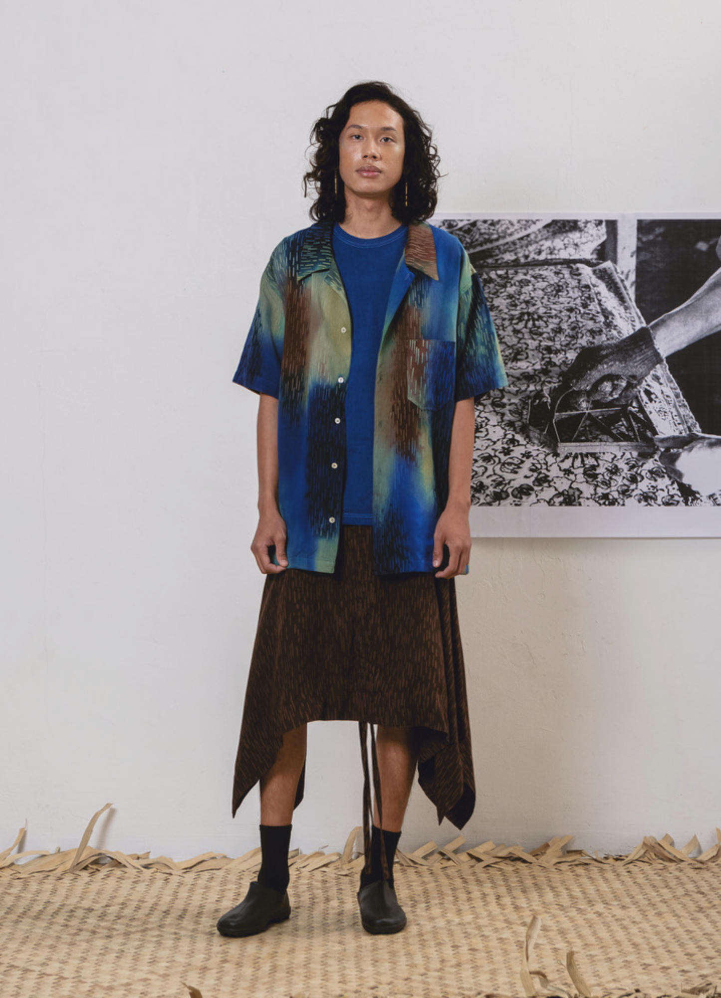 Batik Skirt with Line Motif