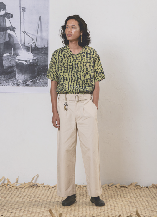 Pleated Belted Pants with RESIST Lining