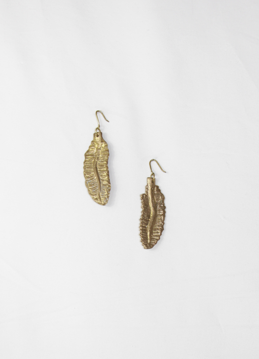 Pucuk Pakis Brass Earrings