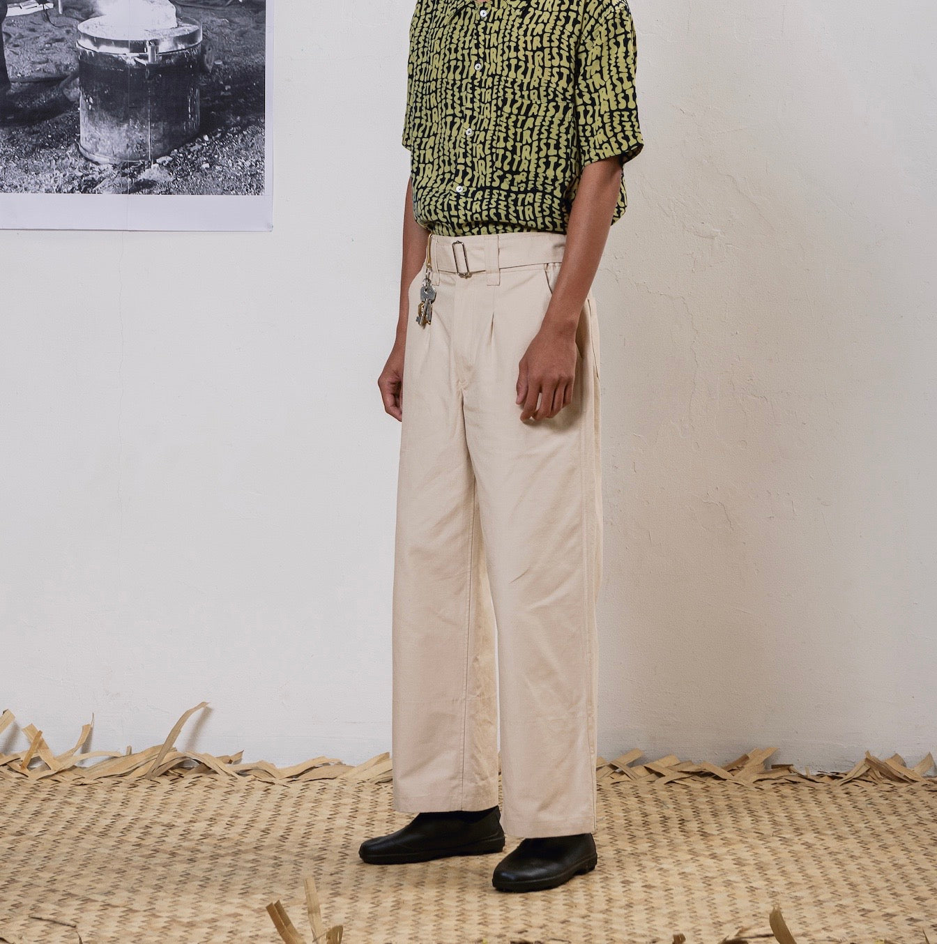 Pleated Belted Pants with RESIST Lining