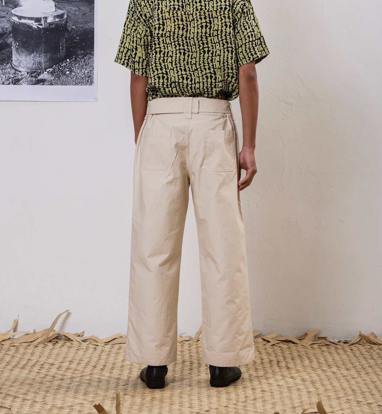 Pleated Belted Pants with RESIST Lining